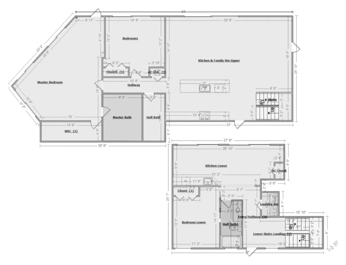 Floor plan drawing, Plan C — Unit 1