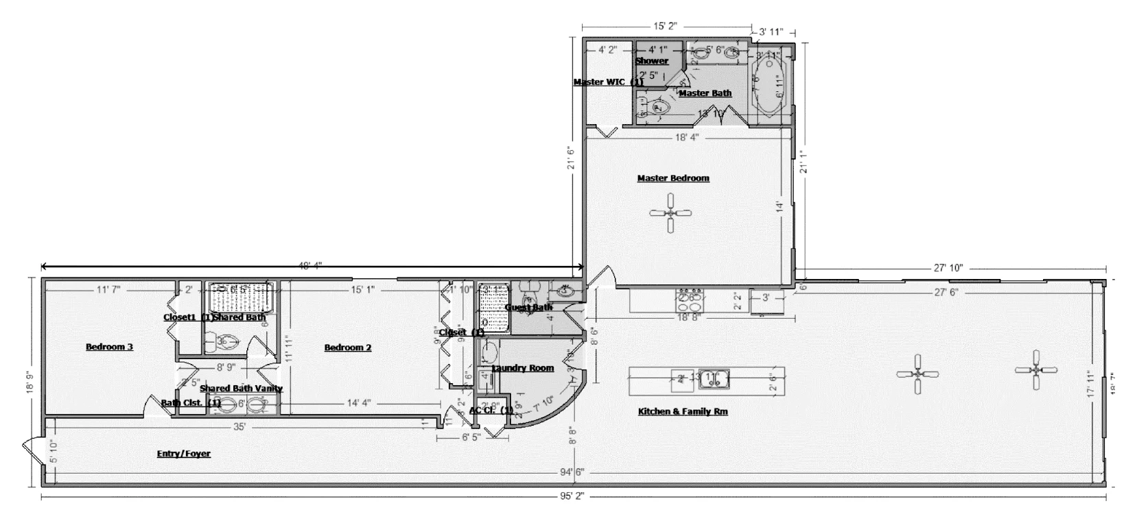 Floor plan drawing, Plan A — Units 2 & 5